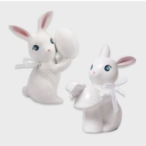 Ceramic Easter Bunny Rabbitt Set of 2
